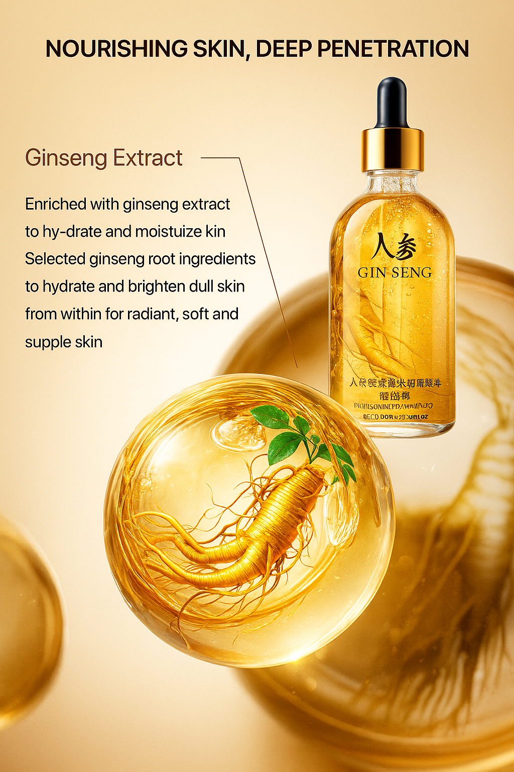 Korean Ginseng Gold Polypeptide Anti-Ageing Serum Pack of 2 (60ml)